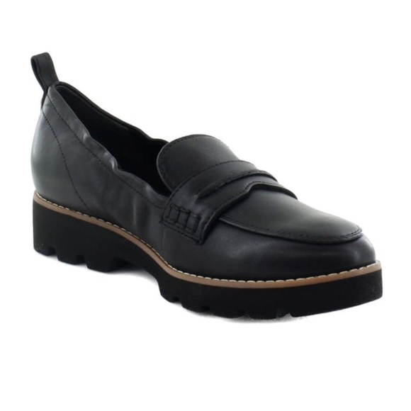 Vionic Cynthia I Black Leather Loafers Size 7 - Picture 1 of 10